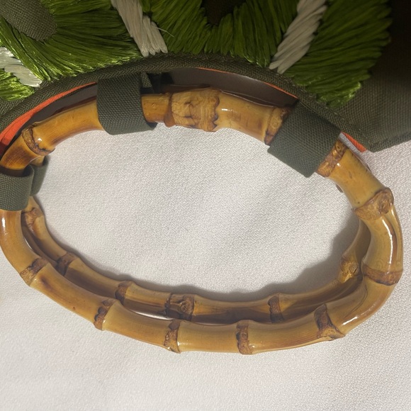 Embroidered Tropical Bamboo Handle Straw Handbag | Boho
Resort - Picture 5 of 6